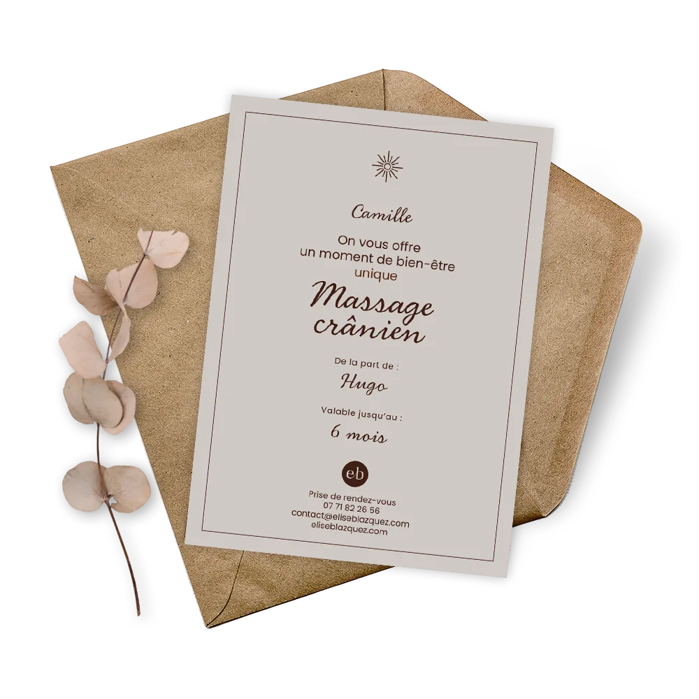 Carte cadeau massage crânien