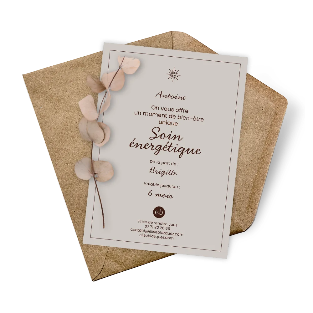 Carte cadeau soin énergétique à domicile